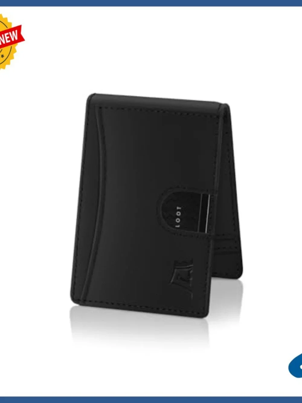 Slim RFID Blocking Leather Wallet with Money Clip Holds 12 Cards